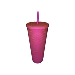 Starbucks Fall 2021 24oz Neon Barbie Pink Matte Studded Tumbler Soft Touch NWT
